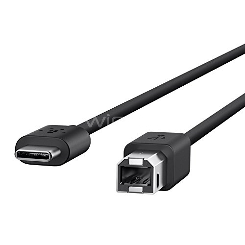 Cable Belkin USB 2,0 de USB-C a USB-B, color negro