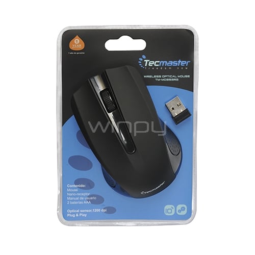 Mouse Wireless Tecmaster 353 Black (TM-MO353RG-BK)