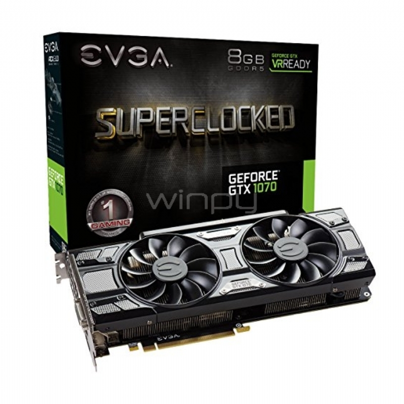 EVGA Nvidia GeForce GTX 1070 SC Gaming - Black Edition - 8GB GDDR5