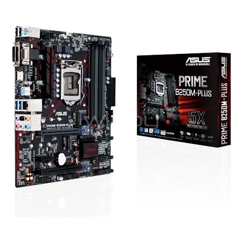 Placa Madre Asus PRIME B250M-PLUS (LGA1151, DDR4 2400, M2, Optane, mATX)