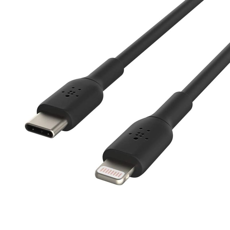 Cable Belkin de USB-C a Lightning  (1 Metro, Negro)