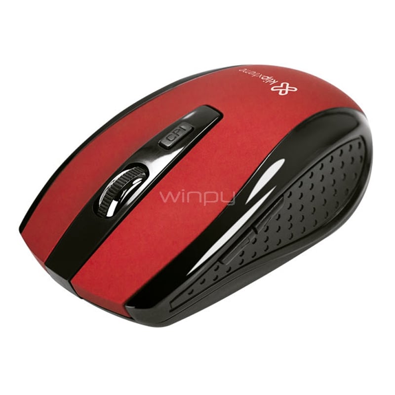 Mouse Klipxtreme Klever Inalámbrico (Dongle USB, Rojo)