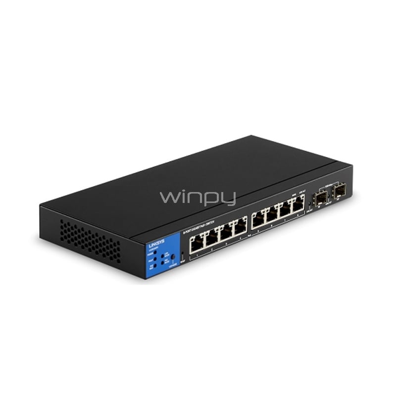 Switch LinkSys de 8 puertos (Gigabit POE 110W, SFP 1GB, Administrable)