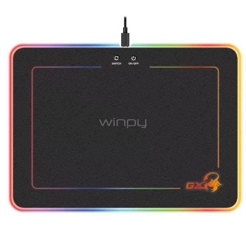 MousePad Genius GX-Pad 600H RGB (25 x 32 cm, Negro)