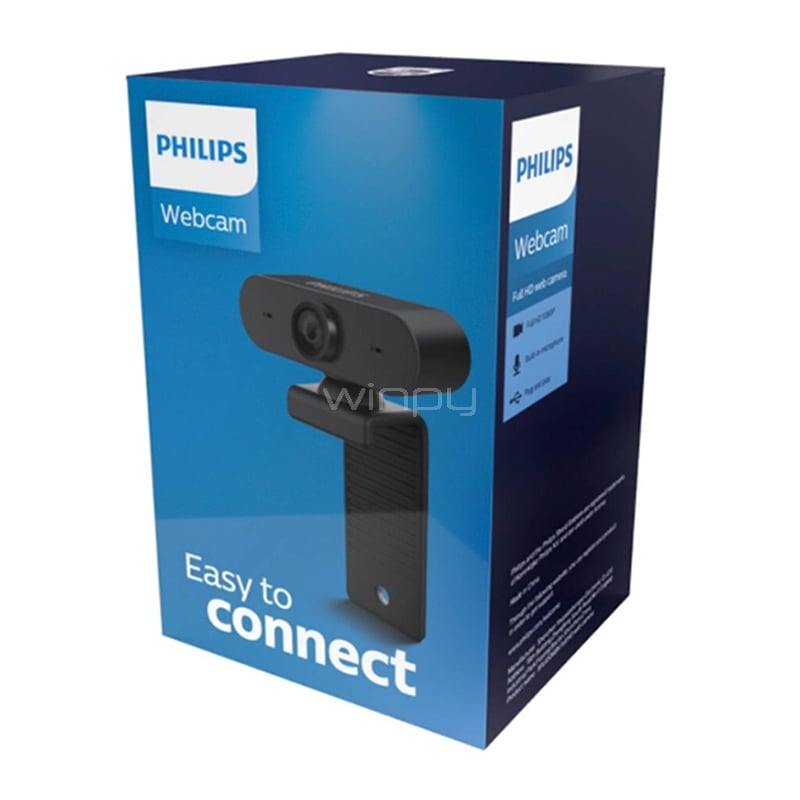 Cámara Web Philips Easy Connect 1080p (Full HD, Negro)