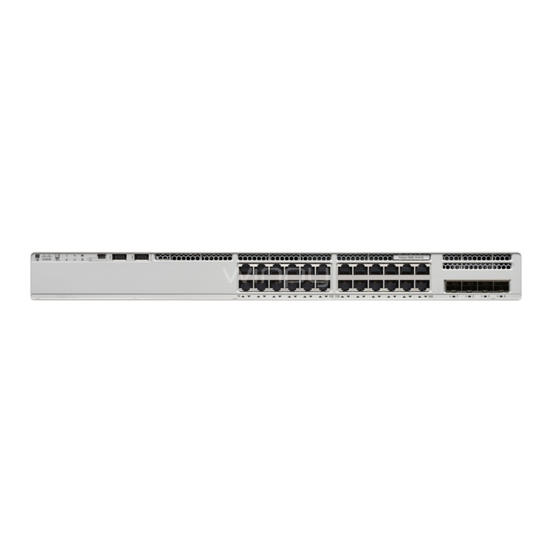 Switch Cisco Catalyst 9200L de 24 puertos (Gigabit Ethernet, PoE+, 56 Gbps, 4x1G)