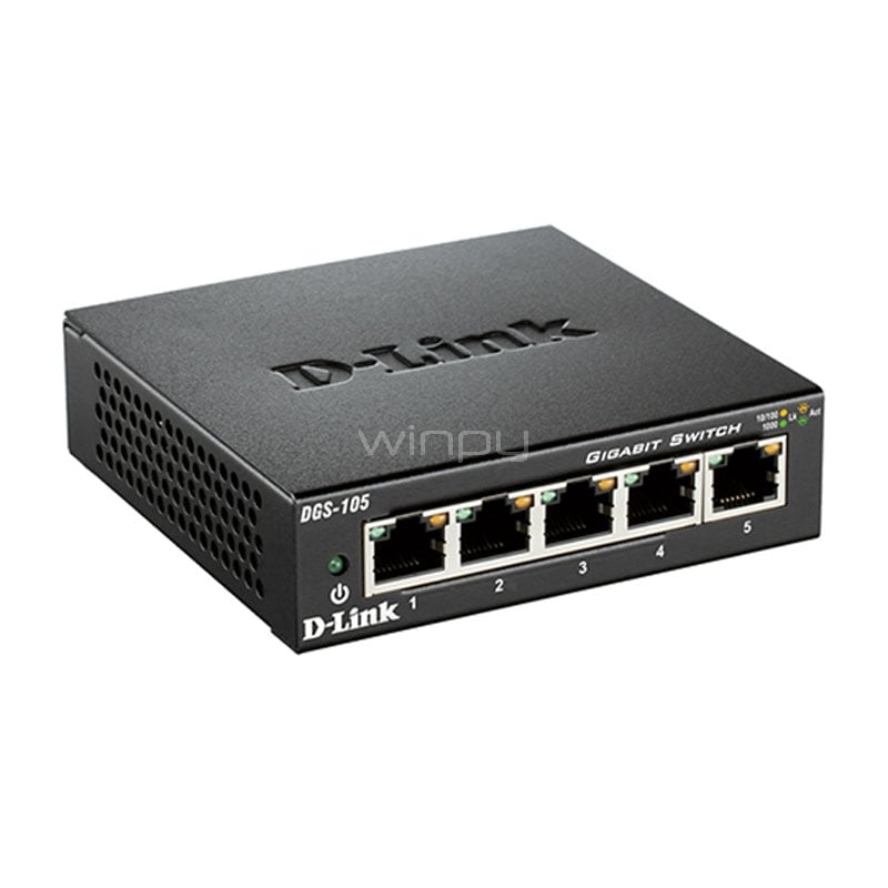 Switch D-Link DGS-105 de 5 puertos (10Gbps, Gigabit)