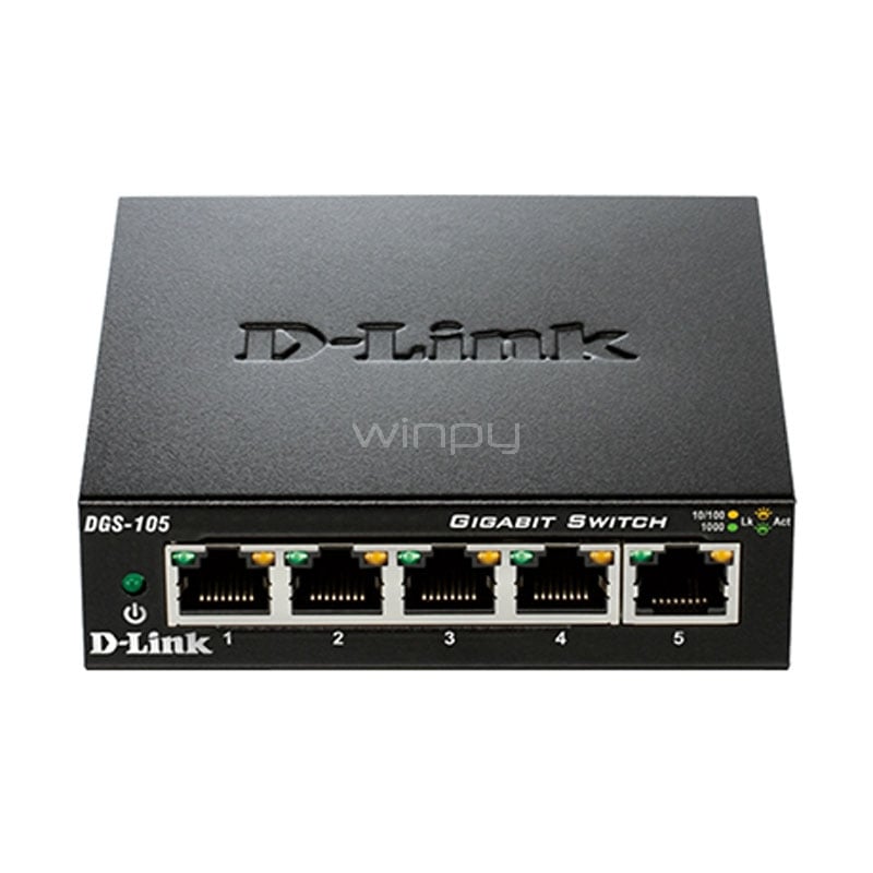 Switch D-Link DGS-105 de 5 puertos (10Gbps, Gigabit)