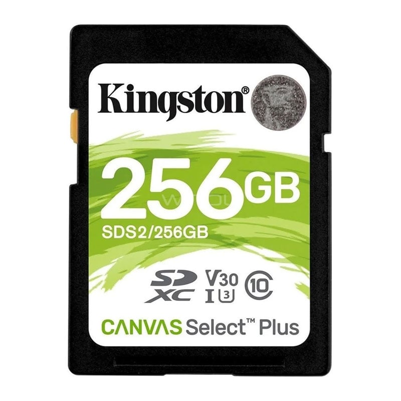Tarjeta de Memoria SD Kingston Canvas Select Plus de 256GB (Class 10, UHS-I, U3 V3)