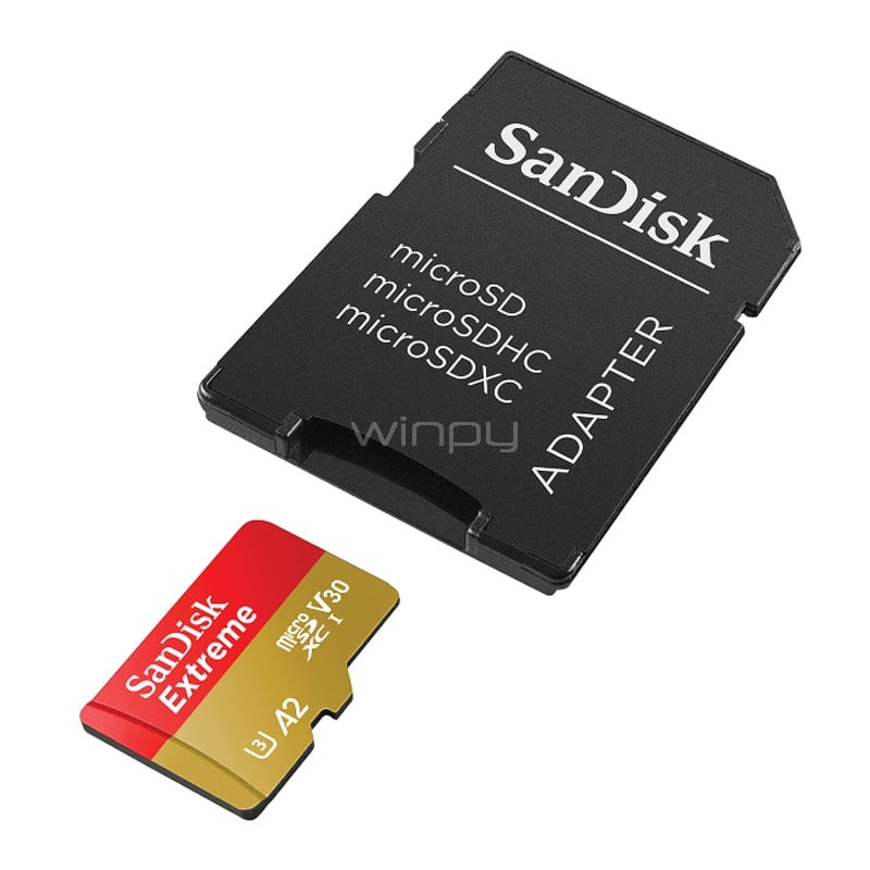Tarjeta microSD SanDisk Extreme de 64GB (A2, UHS-I, U3, V30, Con Adaptador SD)