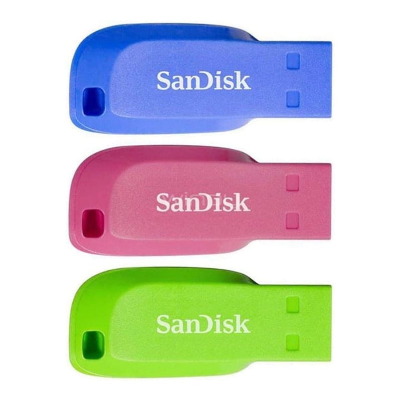 Pack Pendrive Sandisk Cruzer Blade de 32GB (3 unidades, USB 2.0)