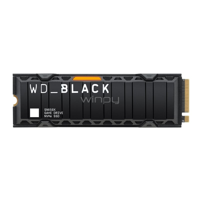 Unidad de Estado Sólido WD_BLACK SN850X de 1TB (NVMe, M.2 2280, PCIe 4.0, con Disipador)