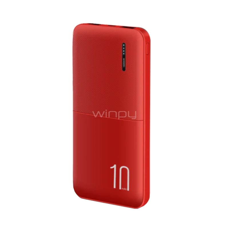 Batería Externa Wesdar S80 de 10.000 mAh (USB-A x2, Rojo)