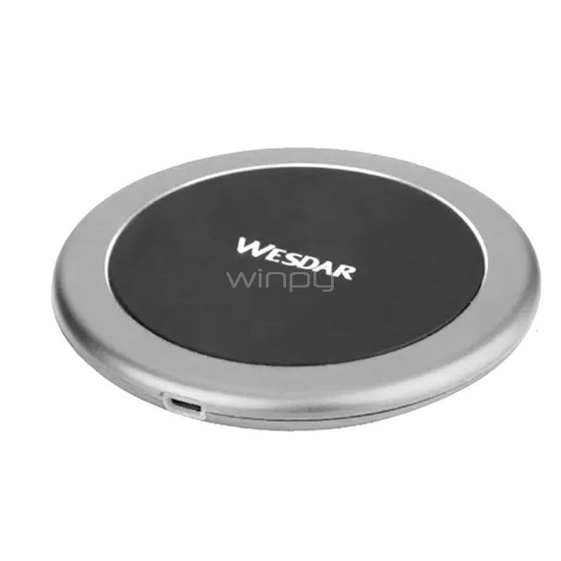 Cargador Inalámbrico Wesdar WX2 de 10W (5V/ 2.0A, Negro/Gris)