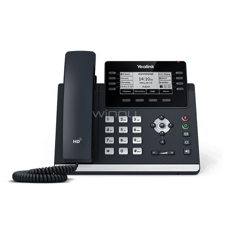 Teléfono IP Yealink SIP-T43U Pantalla de 3.7“ (Conferencia de 5 vías, Voz HD, USB/ Ethernet, Wi-Fi/ Bluetooth, PoE)