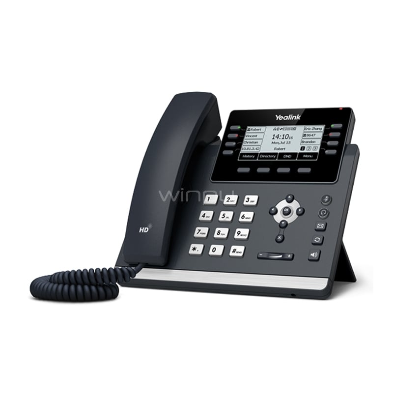 Teléfono IP Yealink SIP-T43U Pantalla de 3.7“ (Conferencia de 5 vías, Voz HD, USB/ Ethernet, Wi-Fi/ Bluetooth, PoE)