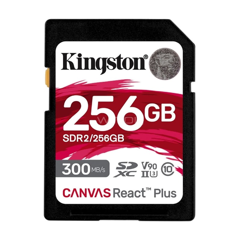 Tarjeta SD Kingston Canvas React Plus de 256GB (V90, UHS-II U3, Class10)
