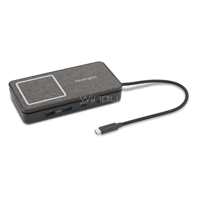 Adaptador Multipuerto HUB Kensington SD1700P USB-C (4k, USB-A, USB-C, HDMI, Ethernet, Carga Qi)