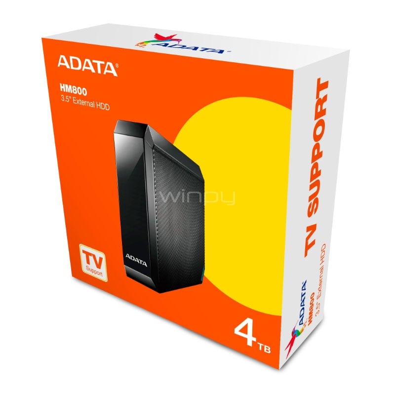 Disco de Sobremesa ADATA HM800 de 4TB (USB 3.1, Negro)