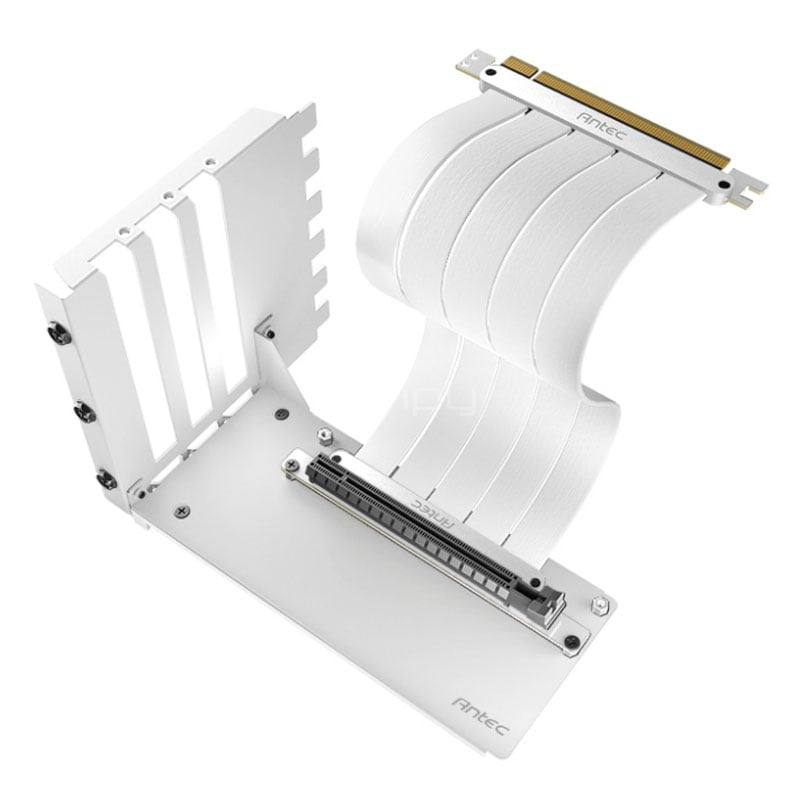 Soporte para Tarjeta Vertical Antec con Riser (GPU 90°, PCI-E 4.0, Cable 20cm, Blanco)