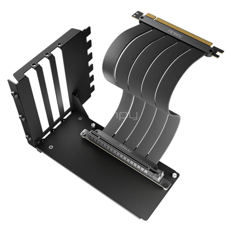 Soporte para Tarjeta Vertical Antec con Riser (GPU 90°, PCI-E 4.0, Cable 20cm, Negro)