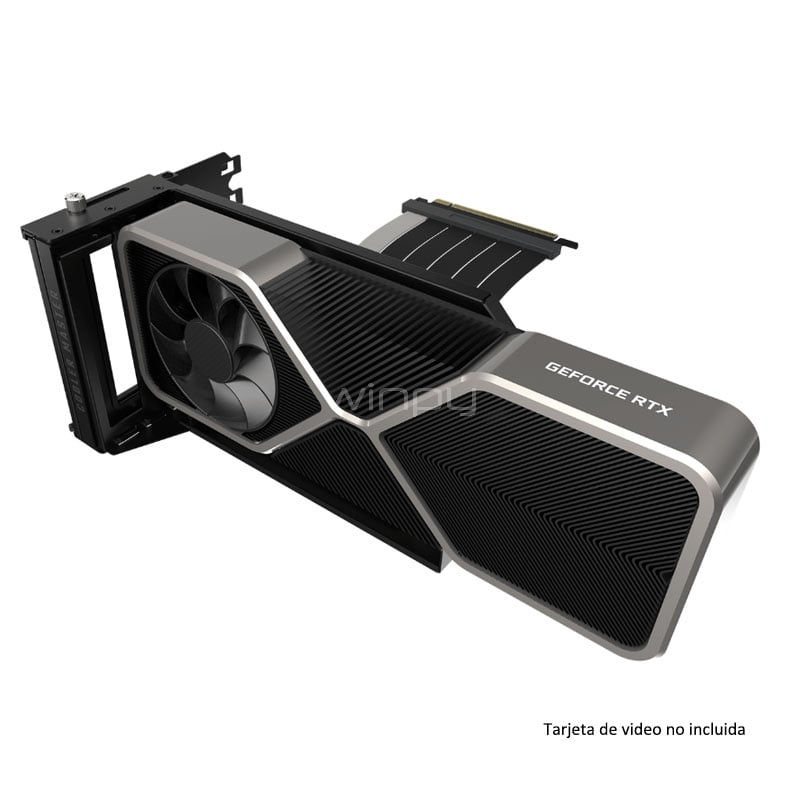 Soporte para Tarjeta Vertical Cooler Master Kit V3con Riser (GPU 90°, PCI-E 4.0, Cable 16cm, Negro)