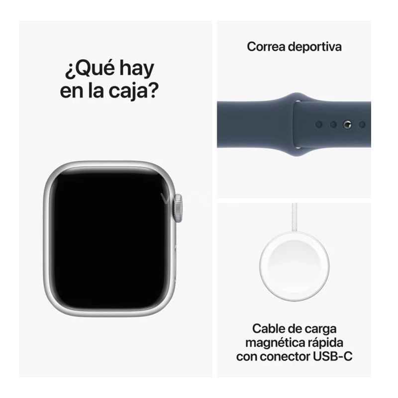Apple Watch Series 9 de 45mm (GPS, Case Aluminio, Correa Deportiva Midnight)