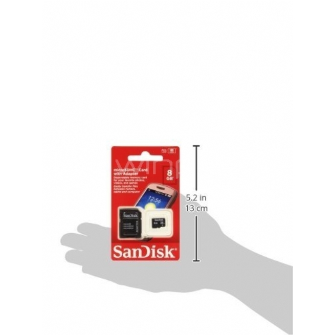 Tarjeta de memoria 8 GB Clase 4  SanDisk  microSD+Adaptador SD