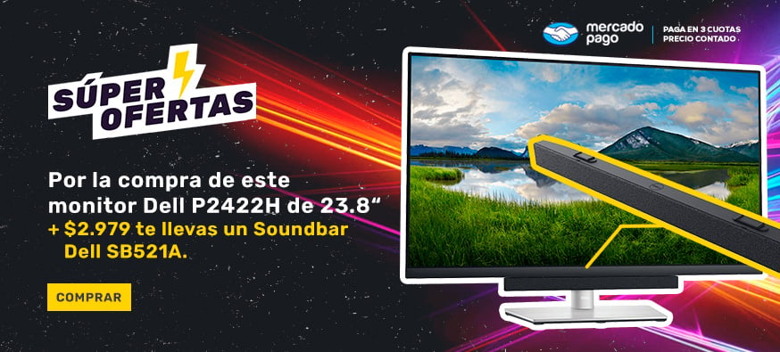 ¡SÚPER OFERTA! Por la compra del monitor Dell P2422H + $2.979, llévate un Soundbar