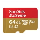 Tarjeta microSD SanDisk Extreme de 64GB (A2, UHS-I, U3, V30, Con Adaptador SD)