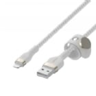 Cable Belkin BOOST CHARGE PRO Flex de 1 Metro (USB-A a Ligthing, Blanco)