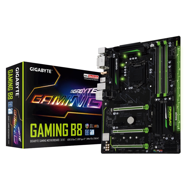 Placa Madre GigaByte GA-Gaming B8 (Chipset B250, LGA1151, DDR4 2133-2400, CrossFire, M2, RGB, ATX)