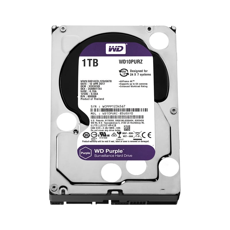 Disco duro Western Digital Purple 1TB (Sata, 5400 RPM, 3.5)