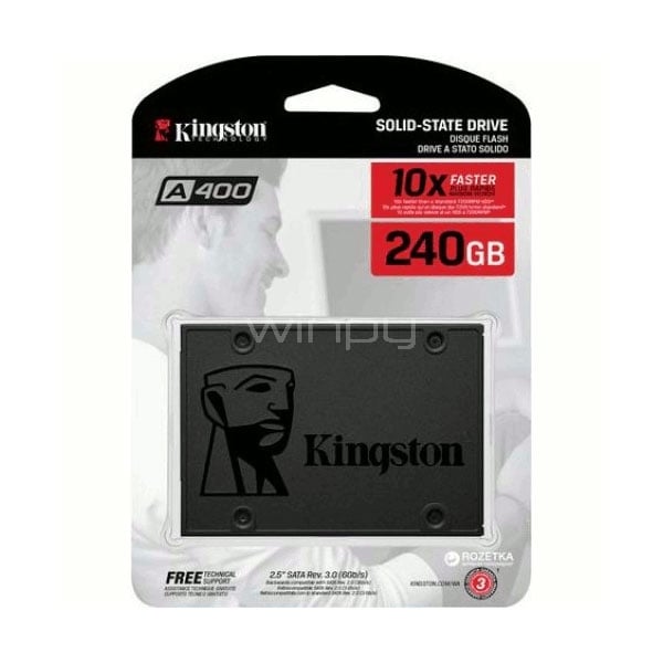 Disco estado sólido Kingston A400 de 240GB (SSD, SATA)