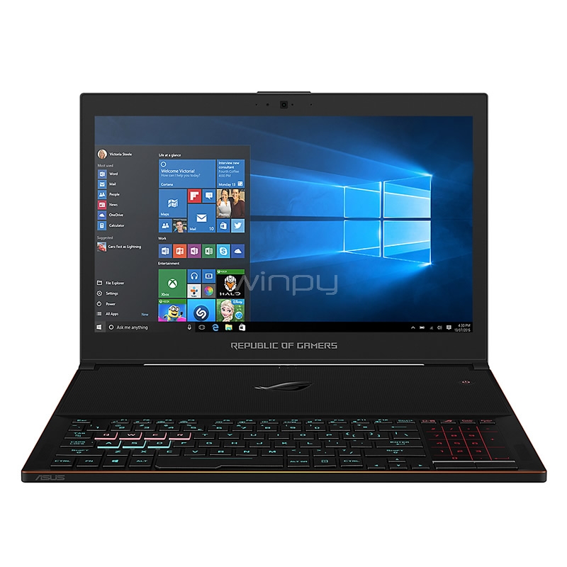 Notebook Gamer Asus ROG ZEPHYRUS GX501VI-GZ021T (i7-7700HQ, GTX1080, 16GB DDR4, 512SSD, Win10, Pantalla 15,6)