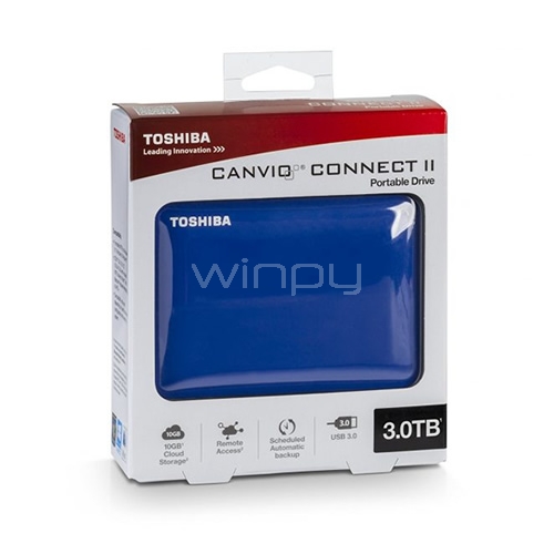 Disco duro portatil Toshiba Canvio Connect II de 3TB - Blue