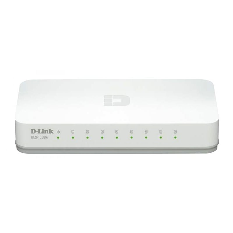 Switch D-Link DES-1008C (No Administrable de 8 puertos Fast Ethernet 10/100BASE-TX)