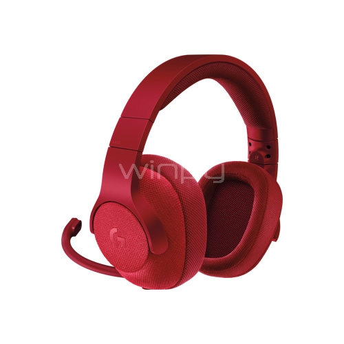 Audífonos Gamer Logitech G433 con sonido envolvente 7.1 con micrófono (Rojo)