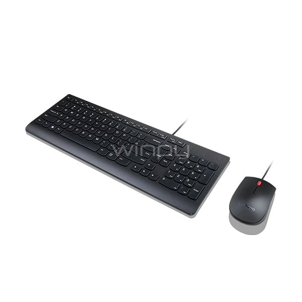 Kit de teclado y mouse Lenovo Essential (USB, Negro, Español)