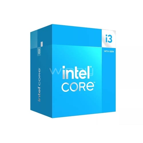 Procesador Intel Core i3-14100 Raptor Lake (LGA1700, 3.5/4.7 GHz, 4 núcleos, 8 hilos, 12MB caché)