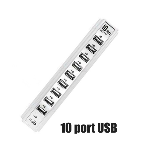 10 Port USB 2,0 color blanco