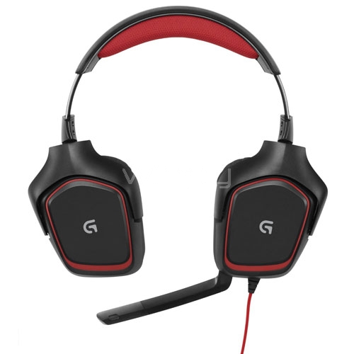 Audífonos Gamer Logitech G230 Stereo (Microfono - USB, Negro/Rojo)