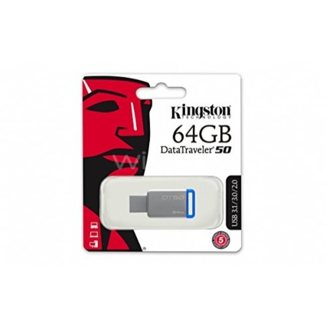 Pendrive Kingston DataTraveler 64GB USB 3.0 tipo llave