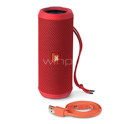 Parlante portátil JBL Flip 3 - Bluetooth, Micro USB color rojo