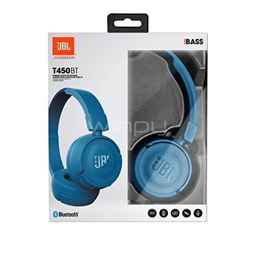 Auriculares supraaurales inalámbricos JBL T450BT color azul