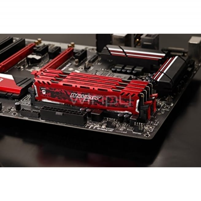 Memoria RAM Ballistix Sport LT de 16GB (2400MHz, DDR4, RED, DIMM)