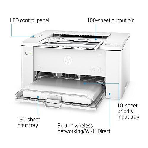 Impresora HP Laserjet Pro M102w (Laser Blanco/Negro, 23ppm, WiFi+USB) -  Winpy.cl
