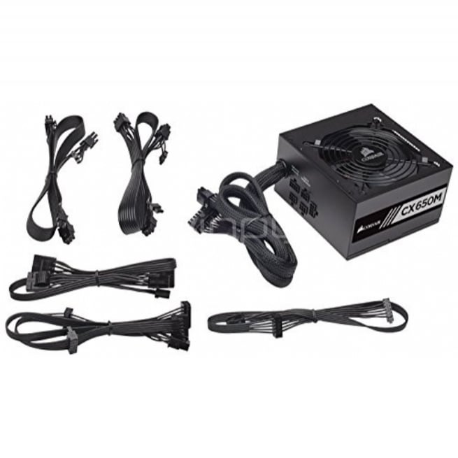 Fuente de Poder Corsair CX Series CX650M  (650 W, semi modular, 80 PLUS Bronze EU) (CP-9020103-NA)