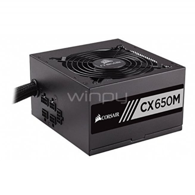 Fuente de Poder Corsair CX Series CX650M  (650 W, semi modular, 80 PLUS Bronze EU) (CP-9020103-NA)