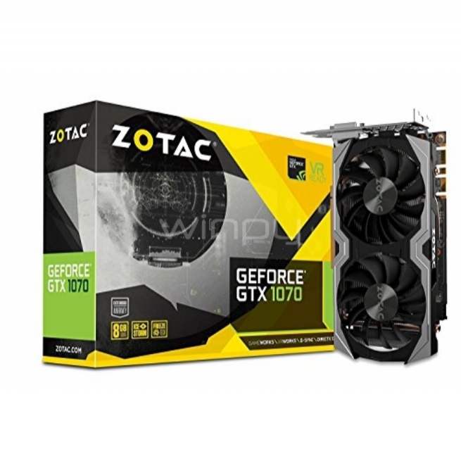 Tarjeta gráfica Zotac Nvidia GeForce GTX 1070 Mini de 8GB GDDR5